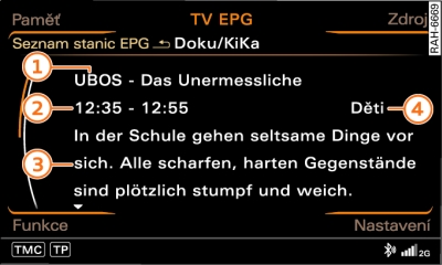 Informace o programu - EPG (Electronic Program Guide)